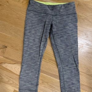 Lululemon Wunder Under Crop II grey/yellow legging